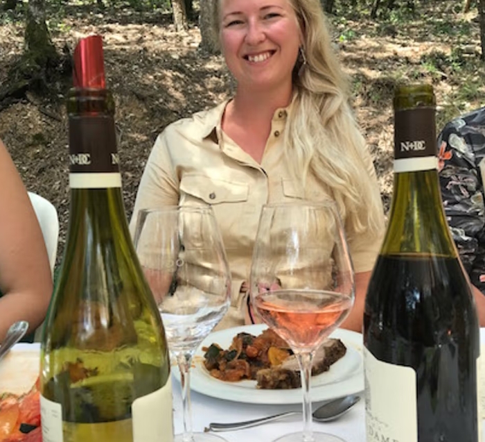 Emma Ziemann Swedens top sommelier with Stewarthilluk