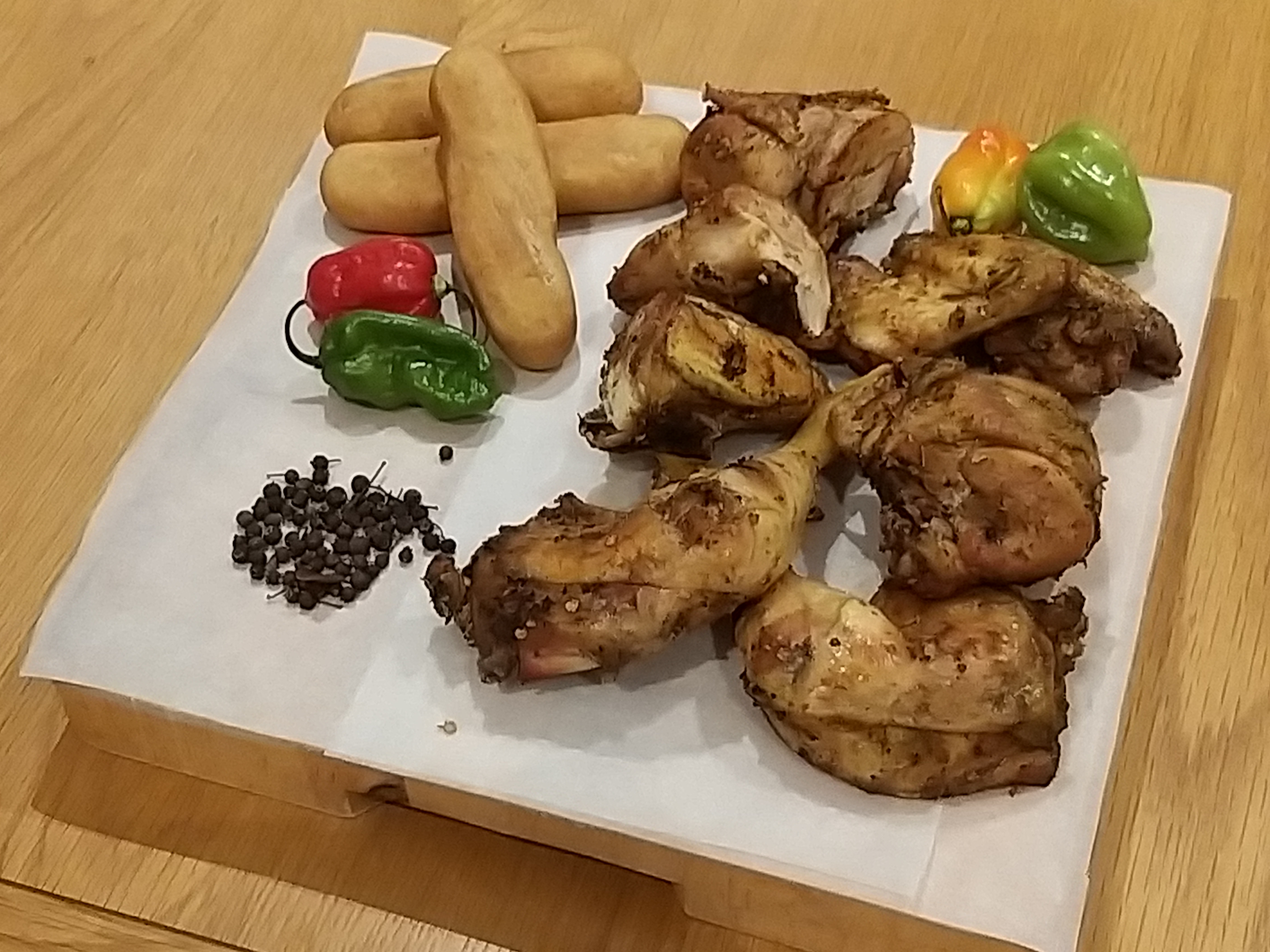 Jerk Chicken Caribbean Cuisine traditonal dish with Stewarthilluk